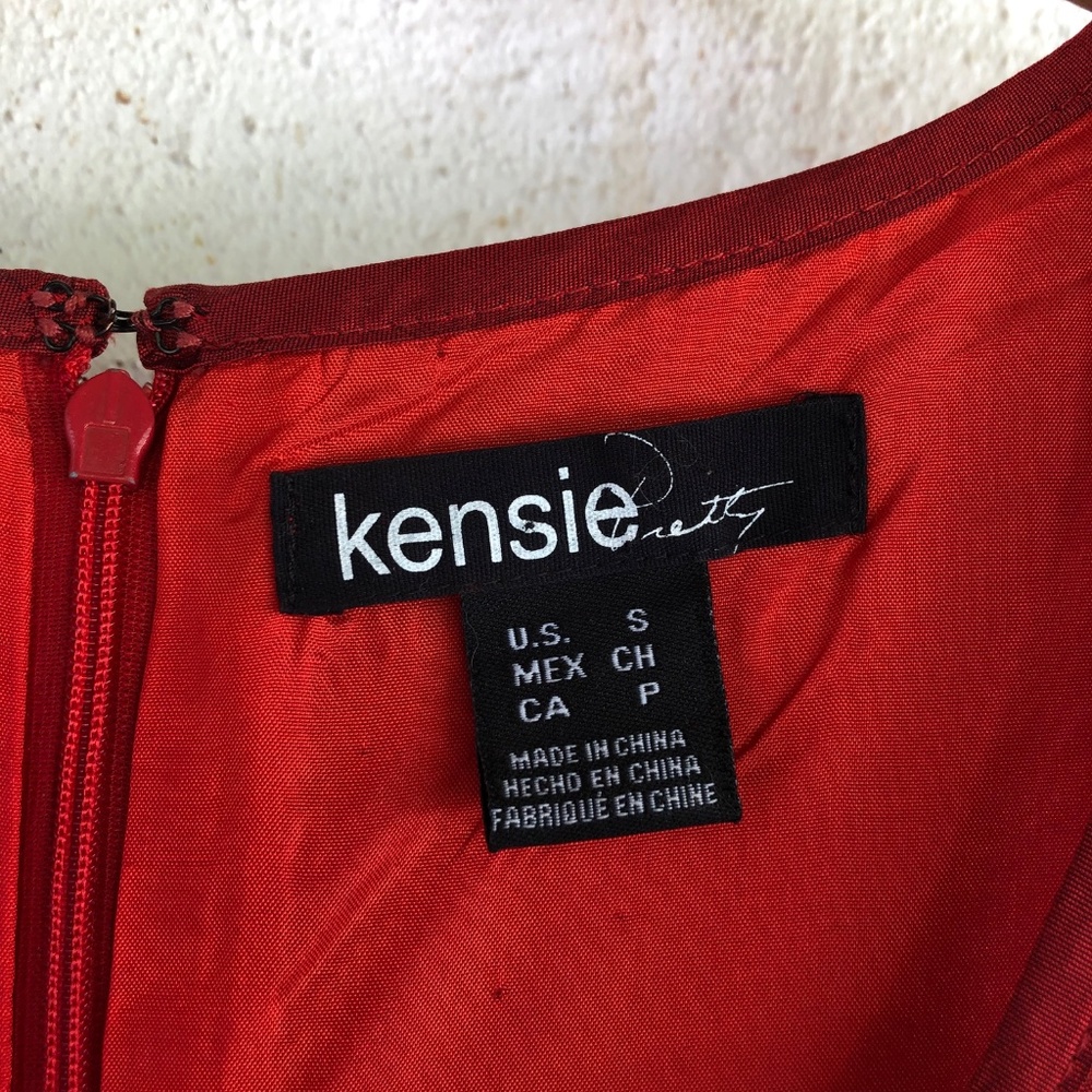 KENSIE red silk dress S - Picture 3 of 4